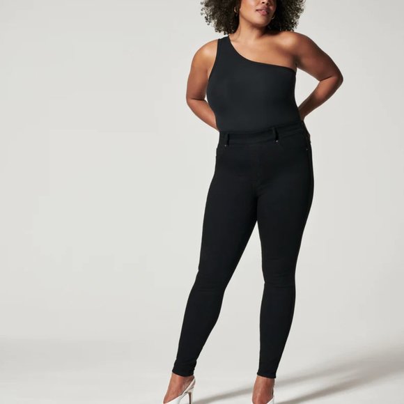 SPANX Denim - Spanx Pull on Ankle Skinny Jeans Clean Black Size 1X